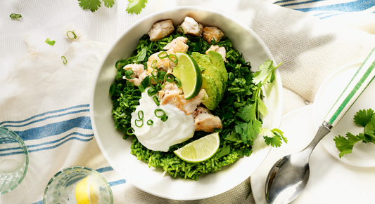 Arroz verde mit Poulet und Avocado
