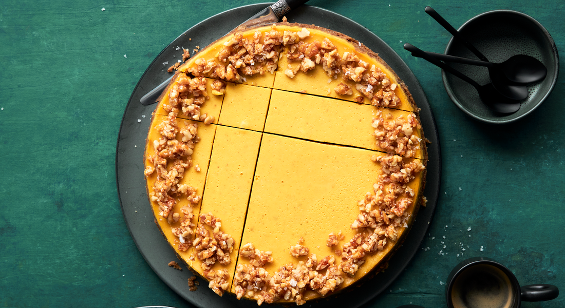 Kürbis-Cheesecake mit Baumnüssen