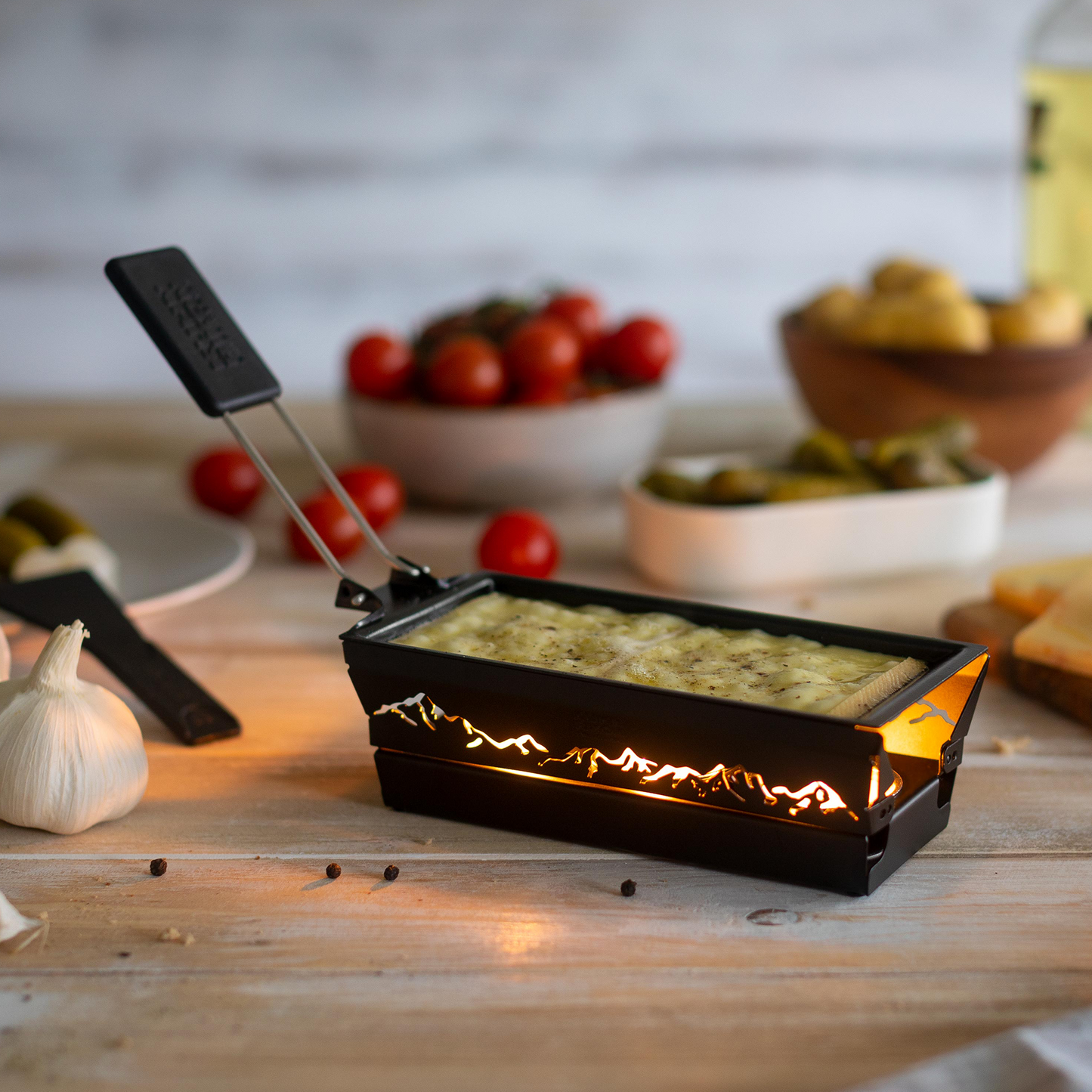 Raclette Set Mini Alpenglühen schwarz