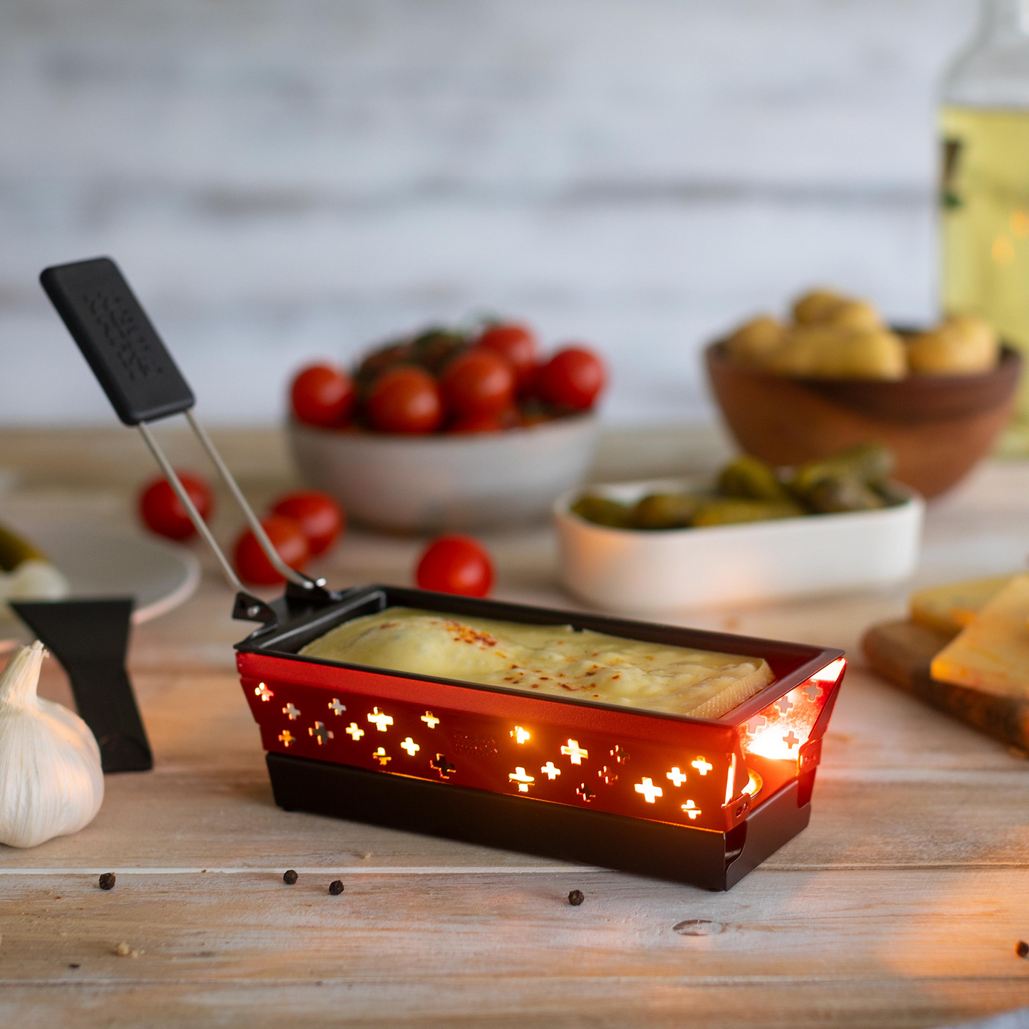 Service à Raclette Mini Croix Suisse rouge