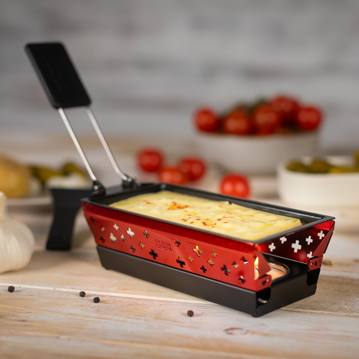 Service à Raclette Mini Croix Suisse rouge