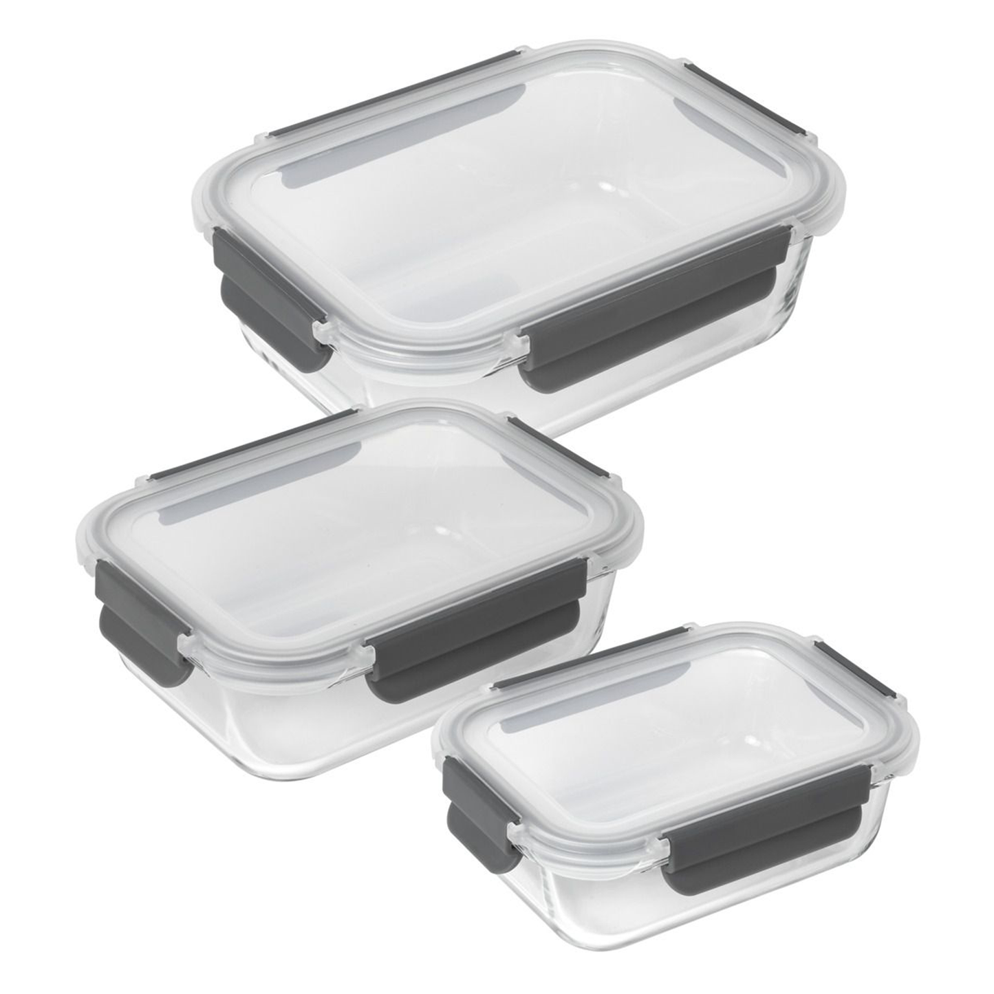Récipients en verre lot de 3