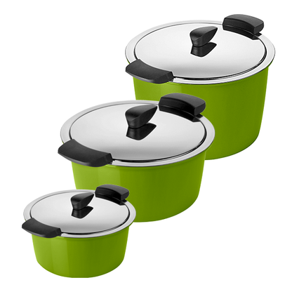 Set HOTPAN® Servierkasserolle grün in drei Grössen