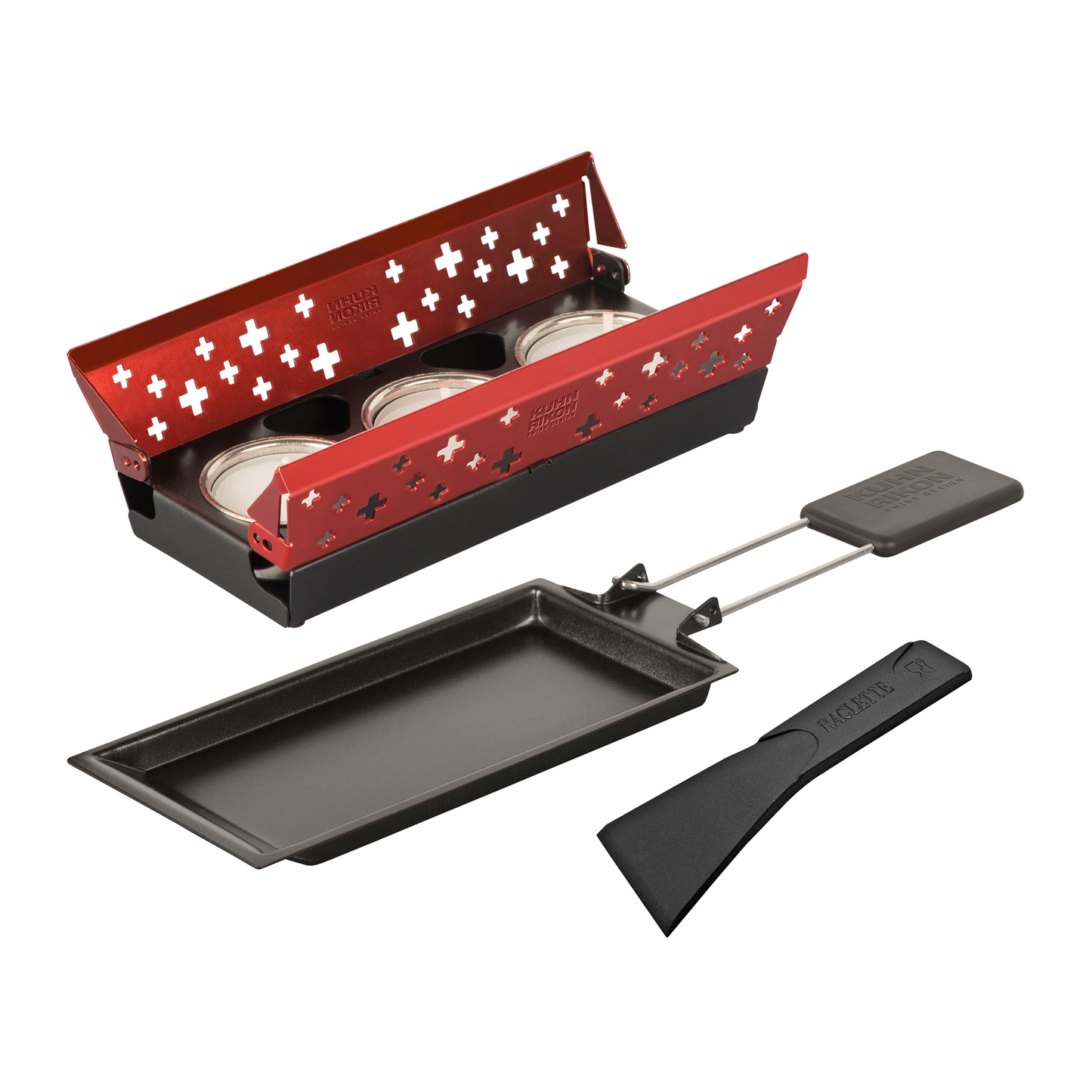 Raclette Set Mini Schweizer Kreuz rot