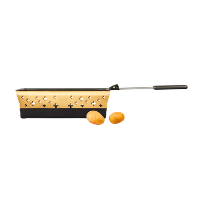 Raclette Set Mini Schweizer Kreuz gold