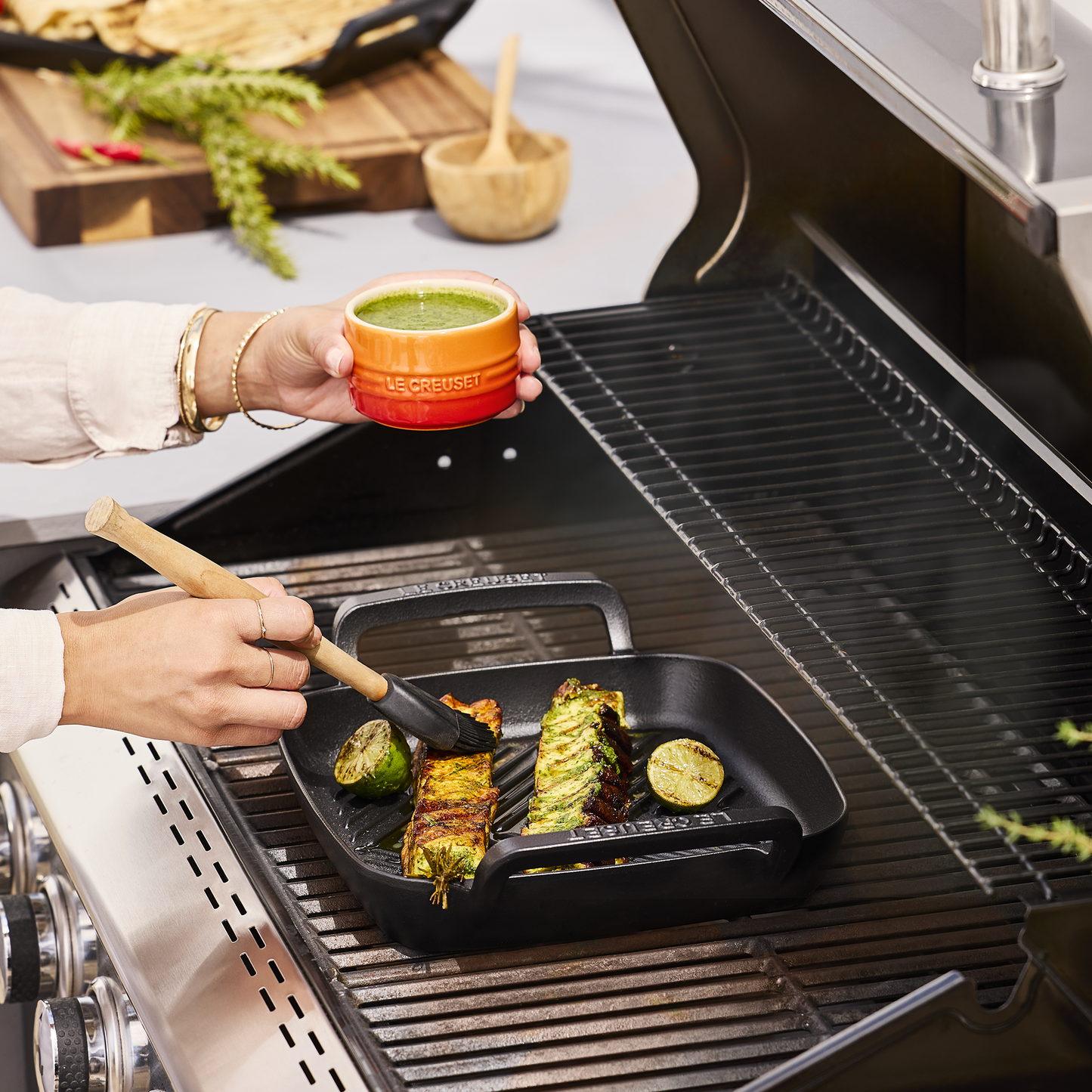 Grillpfanne quadratisch BBQ Outdoor